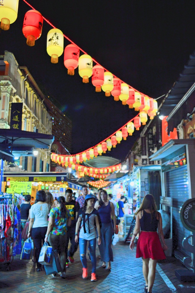 Famous walking night market in China town, Singapore